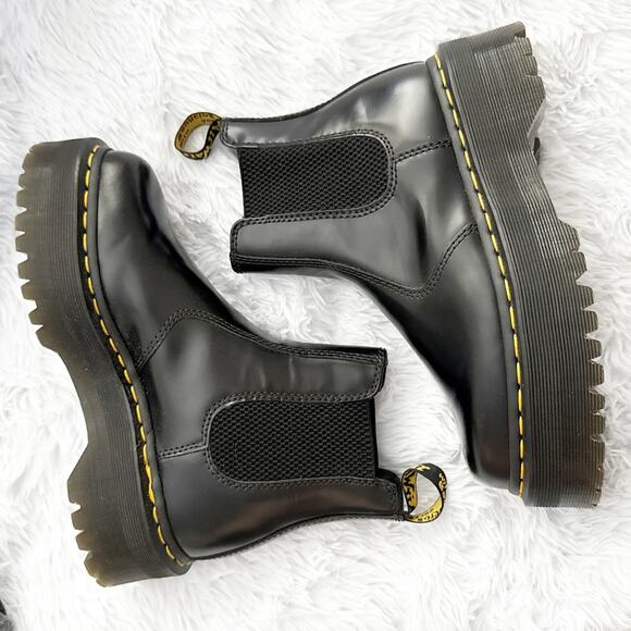DR. DOC MARTENS | 2976 Platform Chelsea Black Boots Lug Sole Combat Platform| 7 - Picture 2 of 7